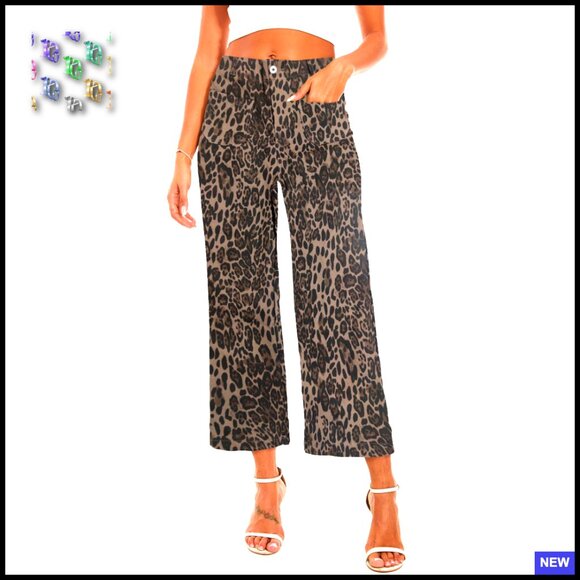 High Waisted Flare Jeans Cropped Wide Leg Stretchy Denim Trendy Y2K